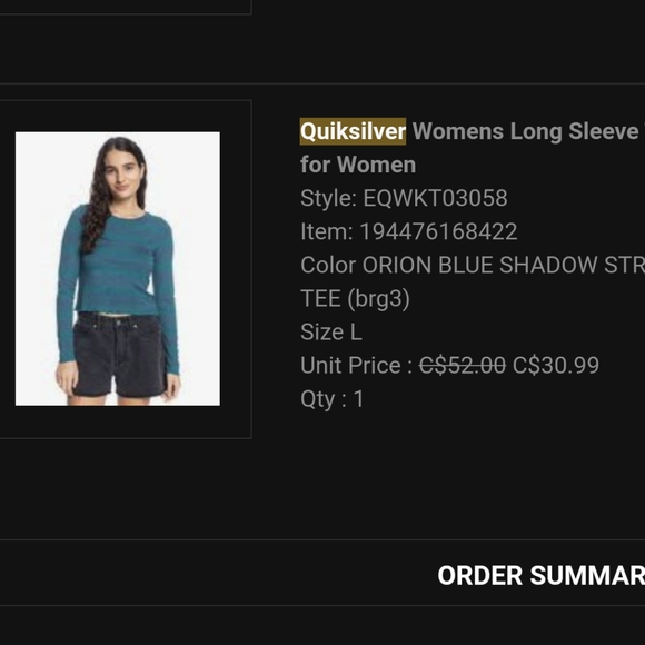 Quicksilver long sleeve crop tee - Picture 5 of 5